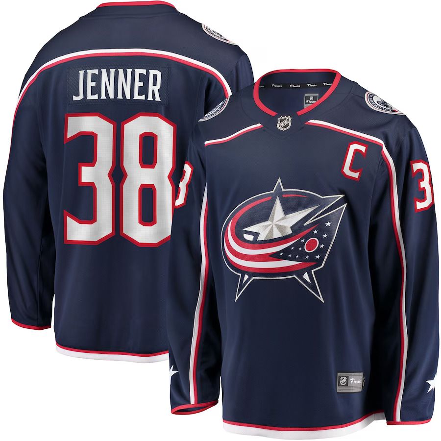 Men Columbus Blue Jackets 38 Boone Jenner Navy Home Breakaway Player NHL Jersey